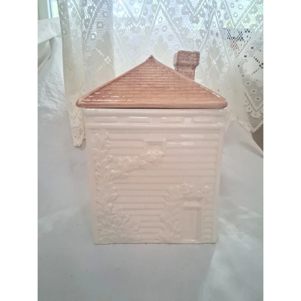 Vintage Avon Townhouse Ceramic Cookie Jar Victorian Cottage House Canister 1989